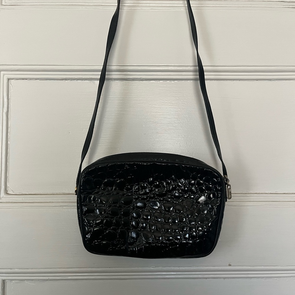 Vintage Salvatore Ferragamo Crocodile Patent Leather Crossbody Purse. Authentic!